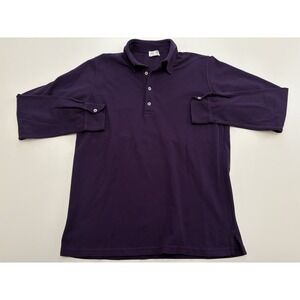 Men's Fedeli Made In Italy Polo Collared Long Sleeve Shirt SZ 52 Purple